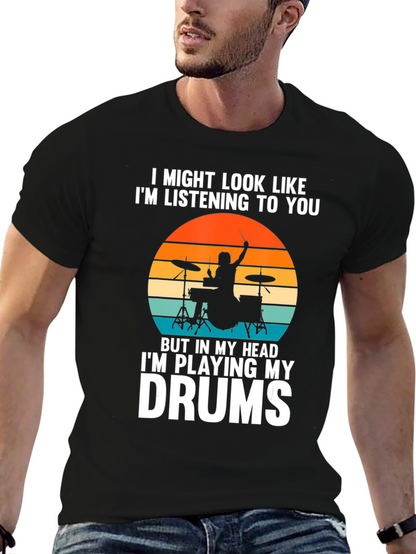 Camiseta de baterista: En mi mente toco la batería
