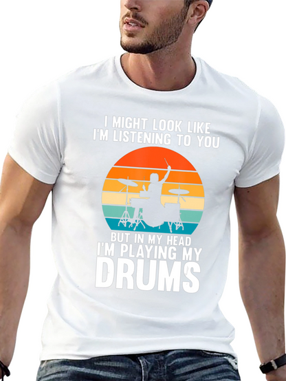 Camiseta de baterista: En mi mente toco la batería