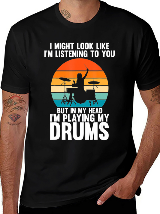 Camiseta de baterista: En mi mente toco la batería