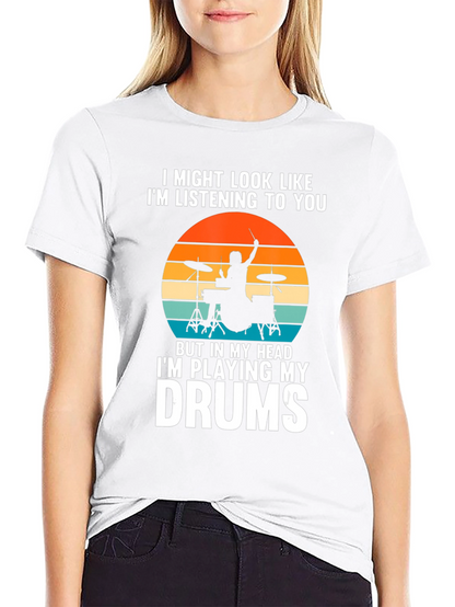 Camiseta de baterista: En mi mente toco la batería
