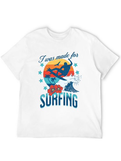 Camiseta Negra Estampada Surfing