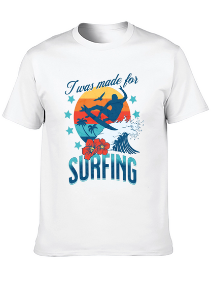 Camiseta Negra Estampada Surfing