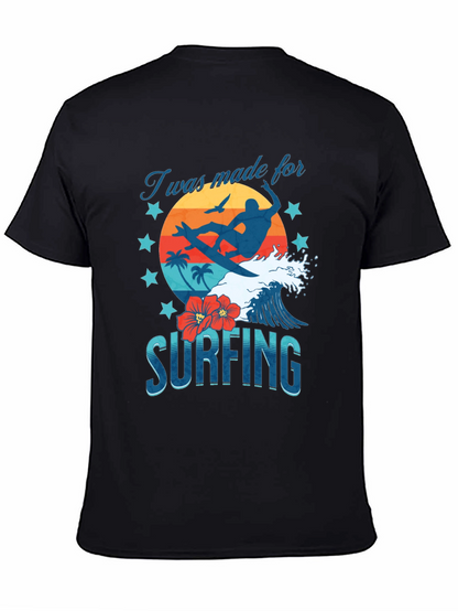 Camiseta Negra Estampada Surfing