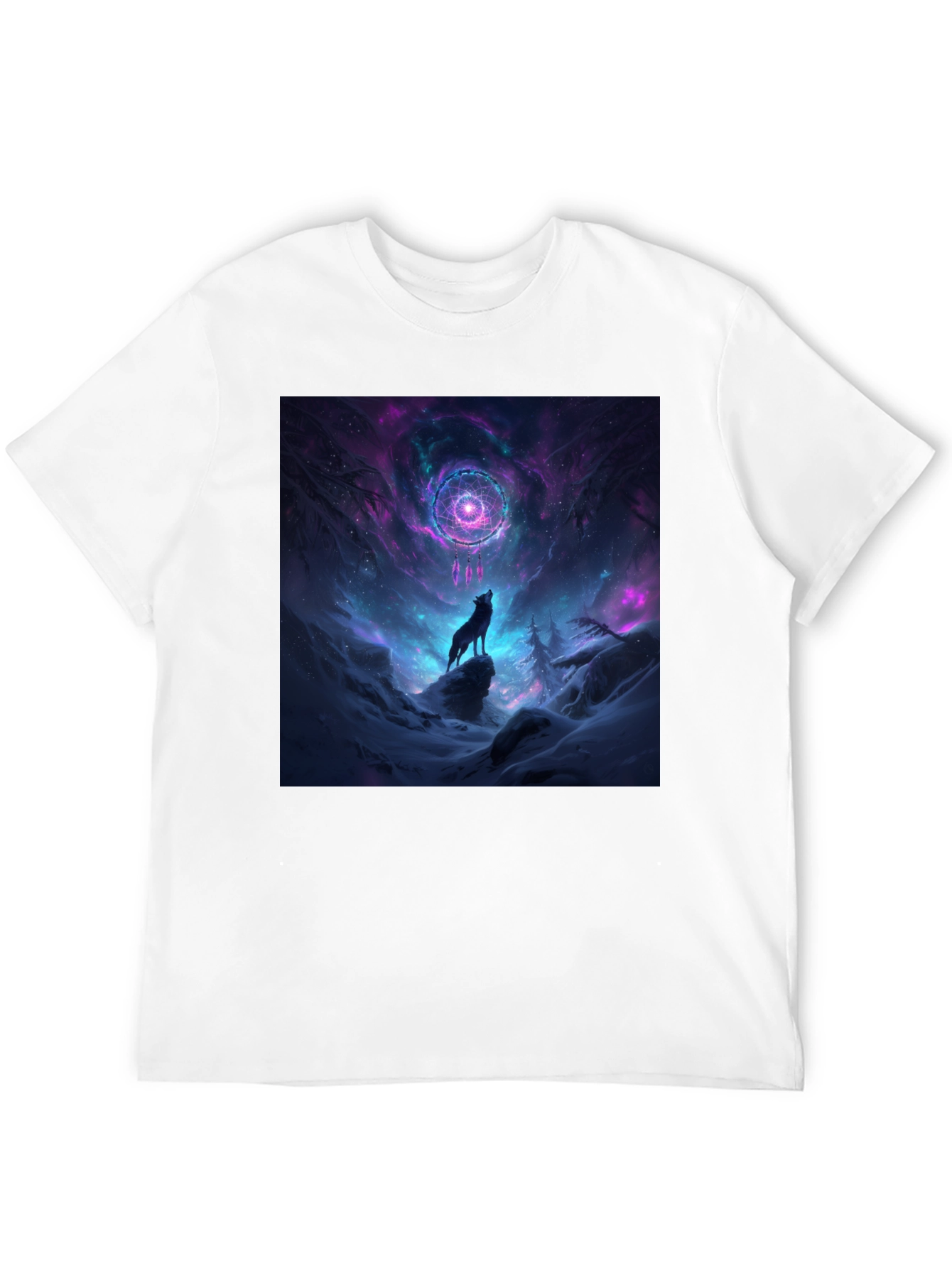 Camiseta Negra Lobo Cósmico