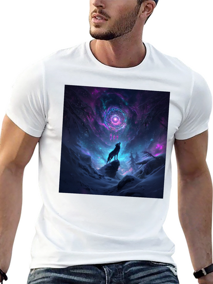 Camiseta Negra Lobo Cósmico