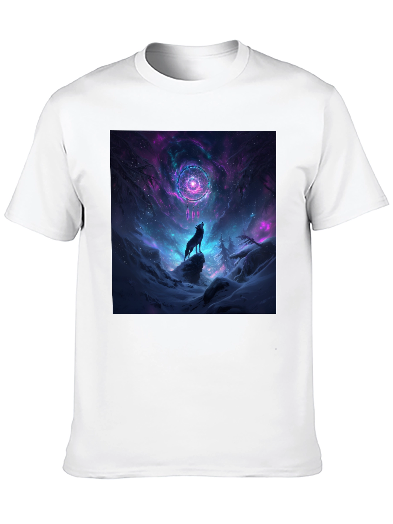 Camiseta Negra Lobo Cósmico