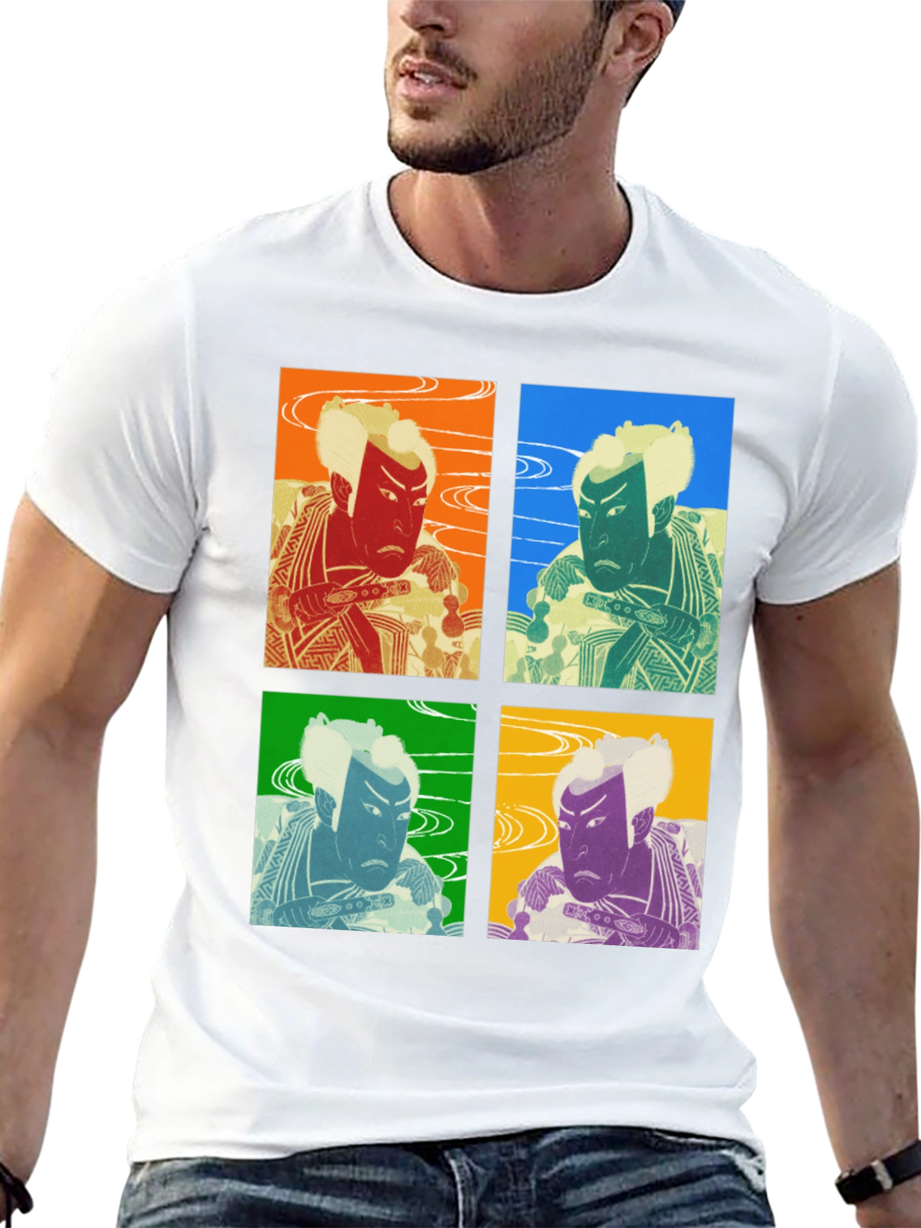 Camiseta Estampada Kabuki Pop Art