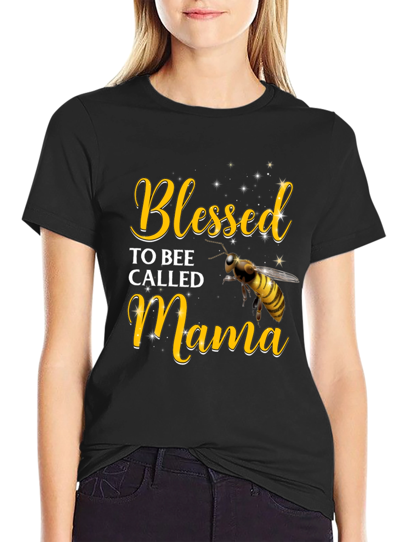 Camiseta Negra Blessed Mama Bee