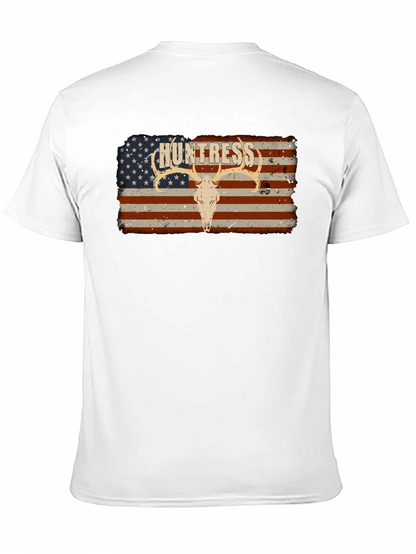 Camiseta Negra Huntress con Diseño Bandera Americana