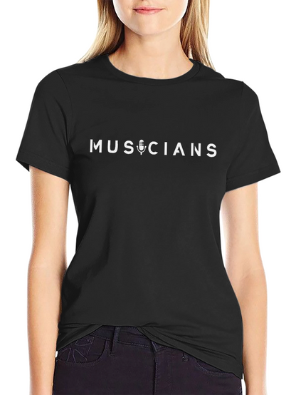 Camiseta Negra Músicos Diseño Micrófono