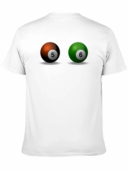 Camiseta Hombre Bolas de Billar Número 5 y 6