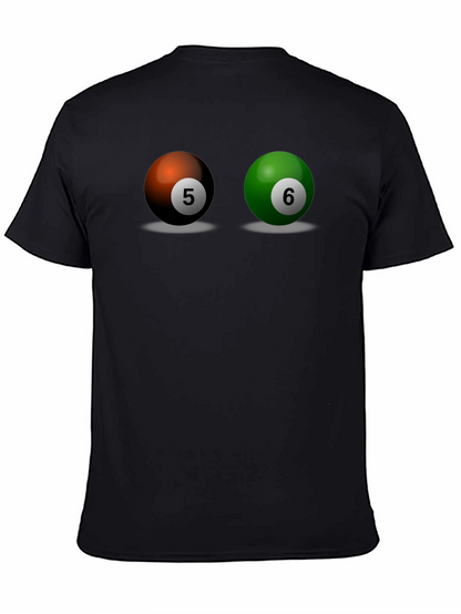 Camiseta Hombre Bolas de Billar Número 5 y 6