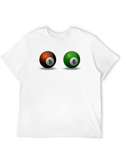 Camiseta Hombre Bolas de Billar Número 5 y 6