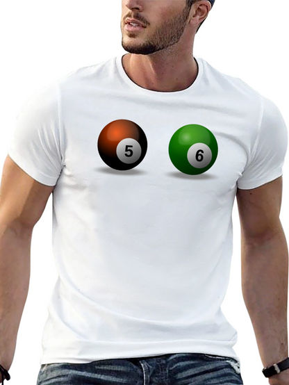 Camiseta Hombre Bolas de Billar Número 5 y 6