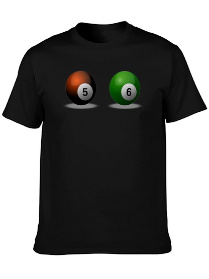 Camiseta Hombre Bolas de Billar Número 5 y 6
