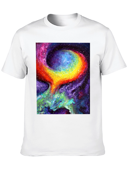 Camiseta Negra con Diseño de Galaxia Psicodélica