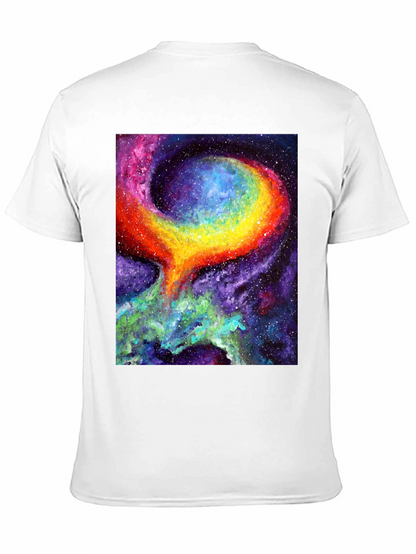 Camiseta Negra con Diseño de Galaxia Psicodélica