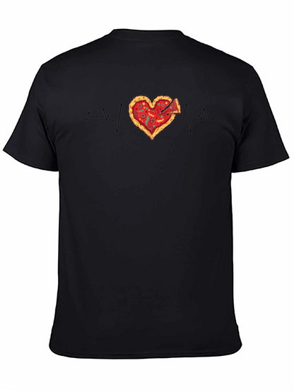 Camiseta Negra Corazón Pizza Pulso