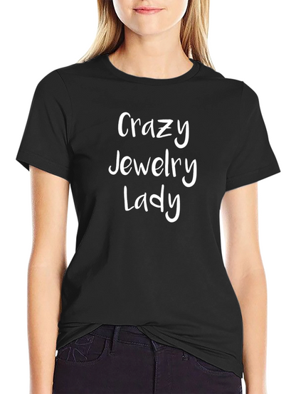 Camiseta Negra Crazy Jewelry Lady Algodón Casual