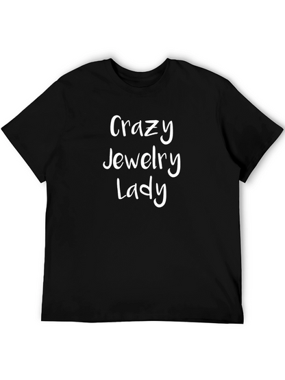 Camiseta Negra Crazy Jewelry Lady Algodón Casual