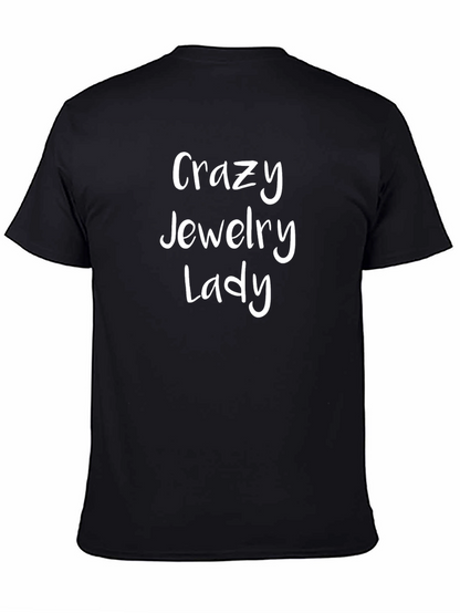 Camiseta Negra Crazy Jewelry Lady Algodón Casual