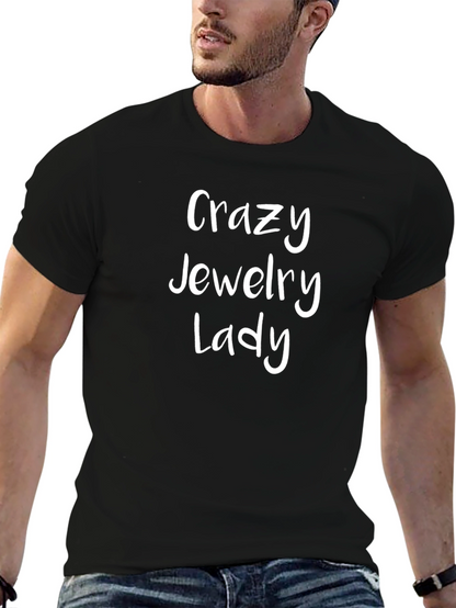 Camiseta Negra Crazy Jewelry Lady Algodón Casual