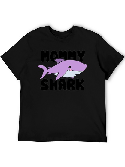 Camiseta Negra Mommy Shark para Mujer