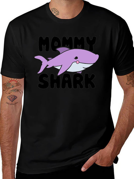 Camiseta Negra Mommy Shark para Mujer