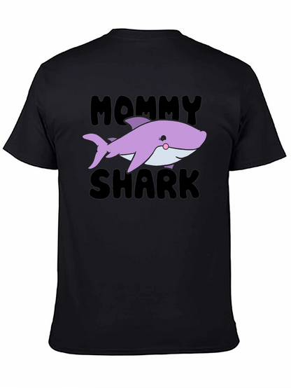 Camiseta Negra Mommy Shark para Mujer
