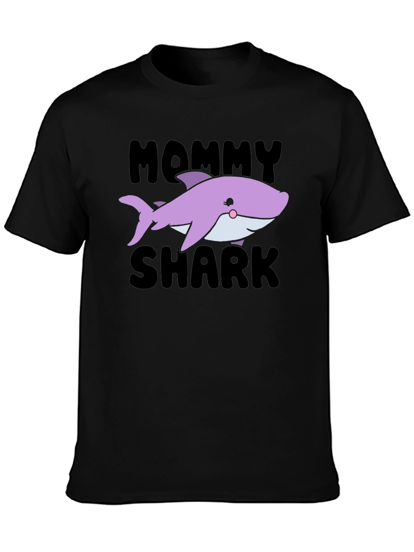 Camiseta Negra Mommy Shark para Mujer