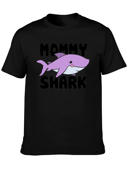 Camiseta Negra Mommy Shark para Mujer