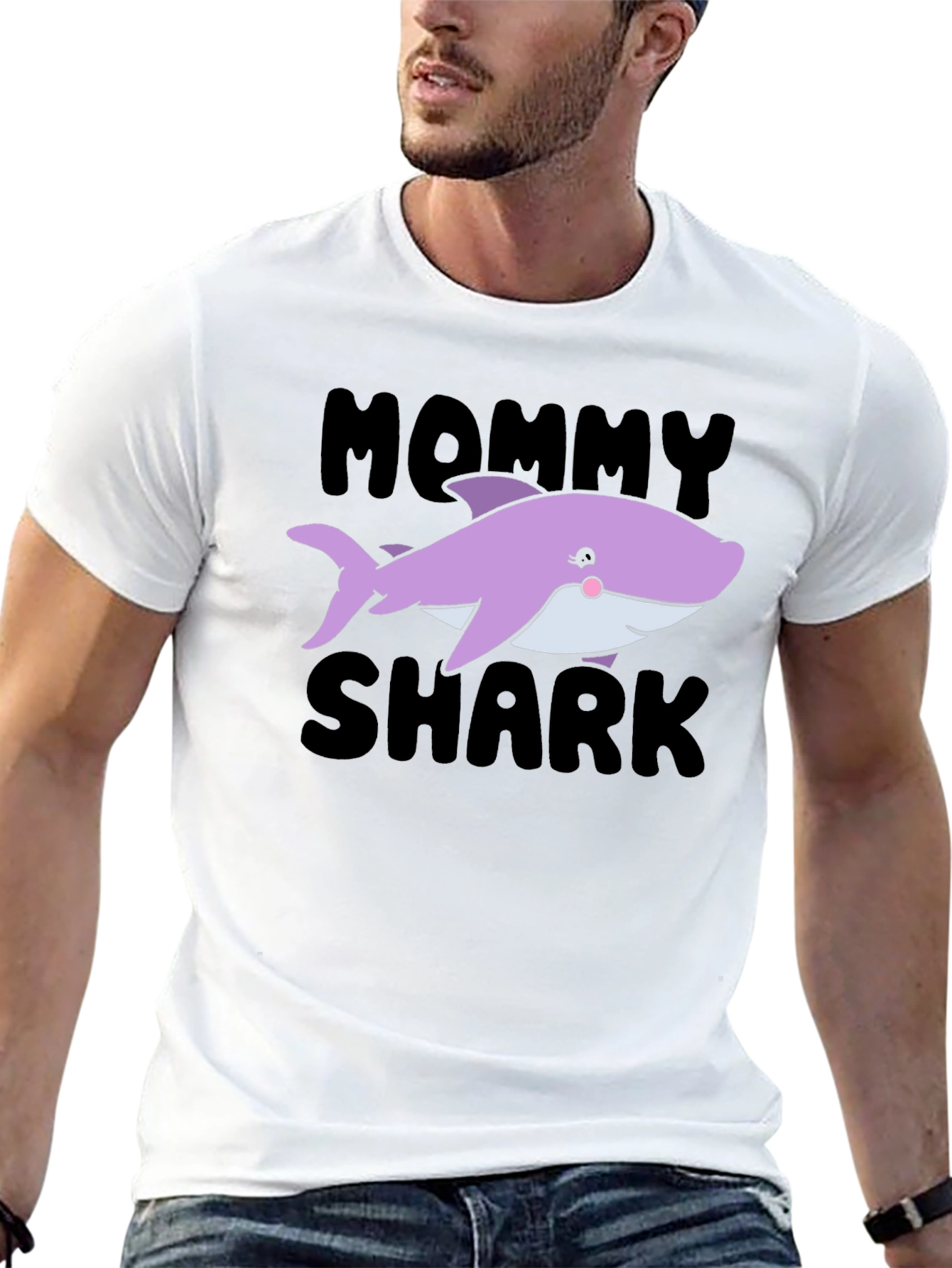 Camiseta Negra Mommy Shark para Mujer