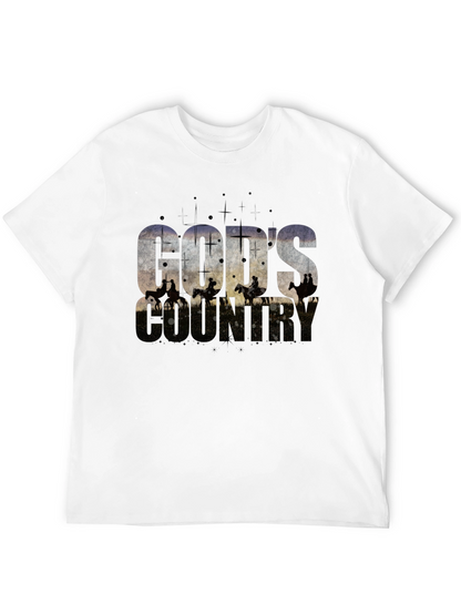 Camiseta Negra Gods Country Estampada