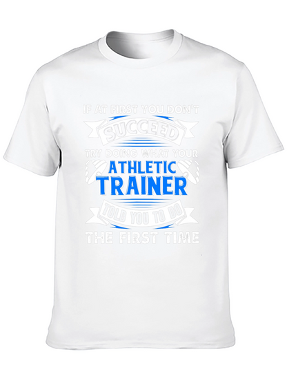 Camiseta Negra con Estampado Divertido de Entrenador Atlético