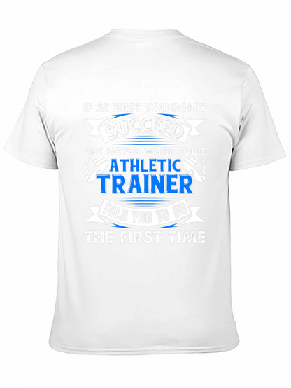Camiseta Negra con Estampado Divertido de Entrenador Atlético