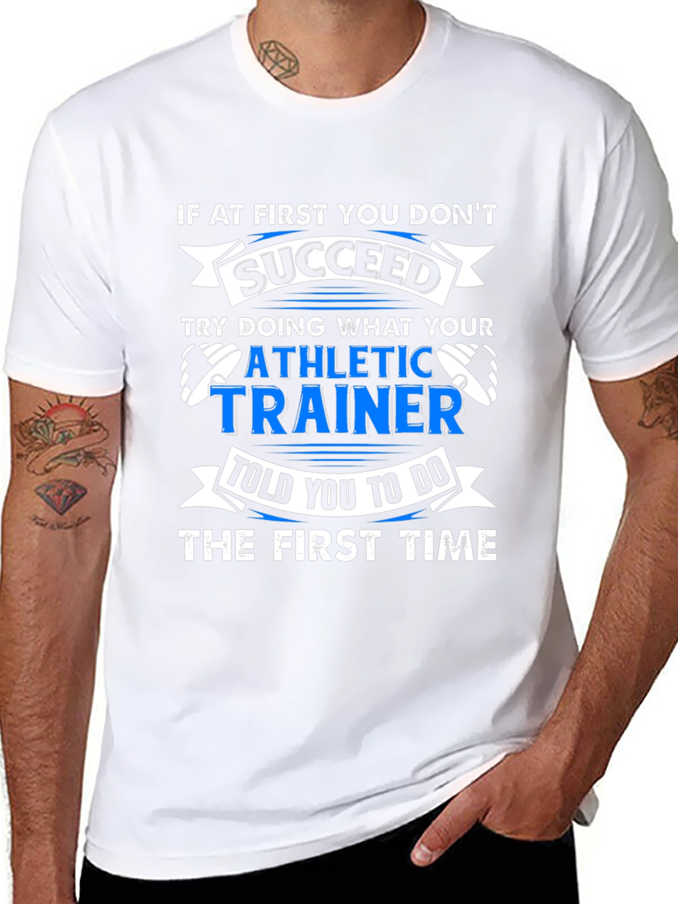 Camiseta Negra con Estampado Divertido de Entrenador Atlético