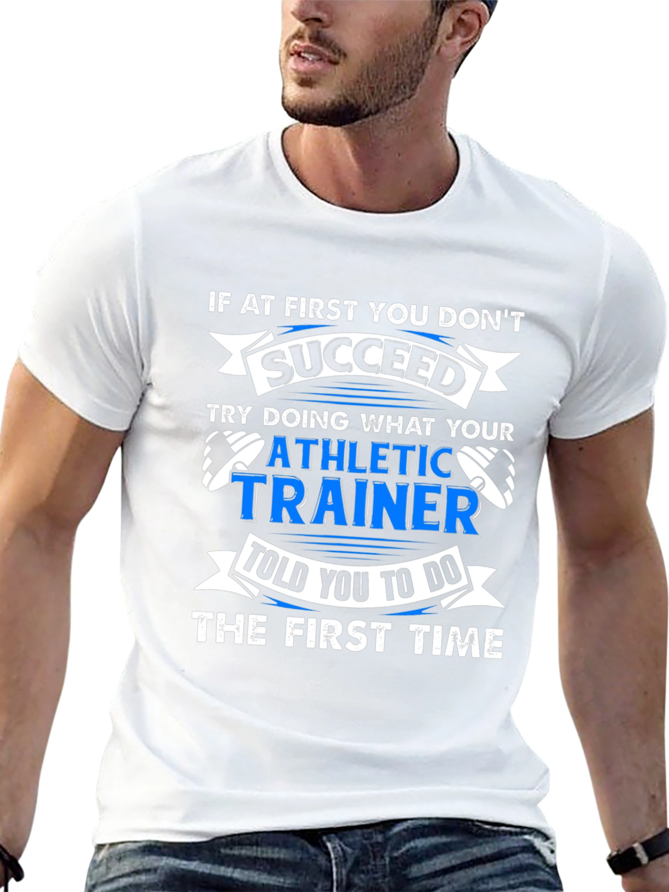 Camiseta Negra con Estampado Divertido de Entrenador Atlético