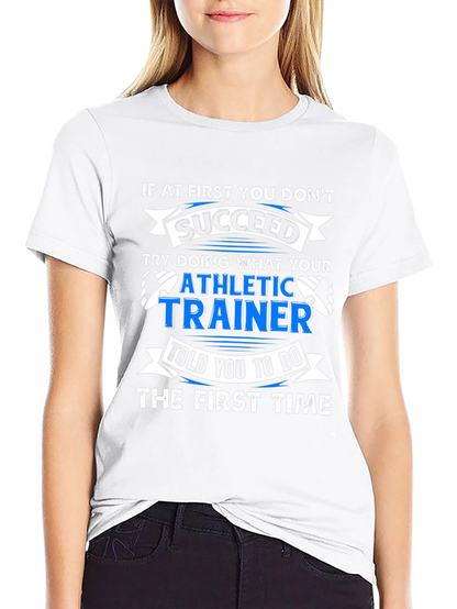 Camiseta Negra con Estampado Divertido de Entrenador Atlético