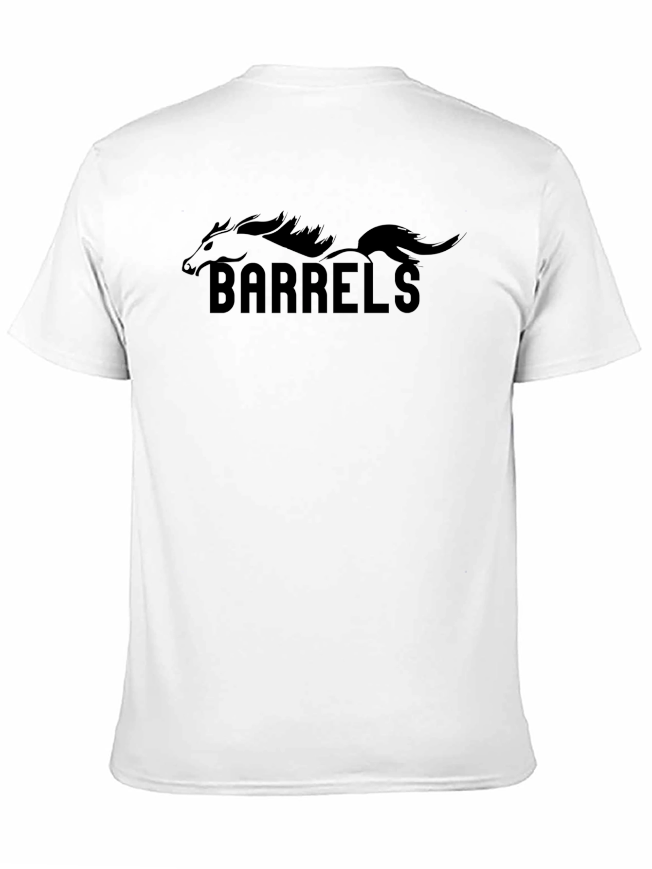 Camiseta Negra Barrels Diseño Ecuestre
