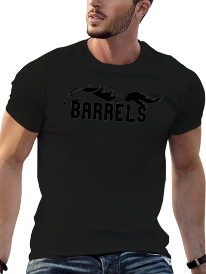 Camiseta Negra Barrels Diseño Ecuestre