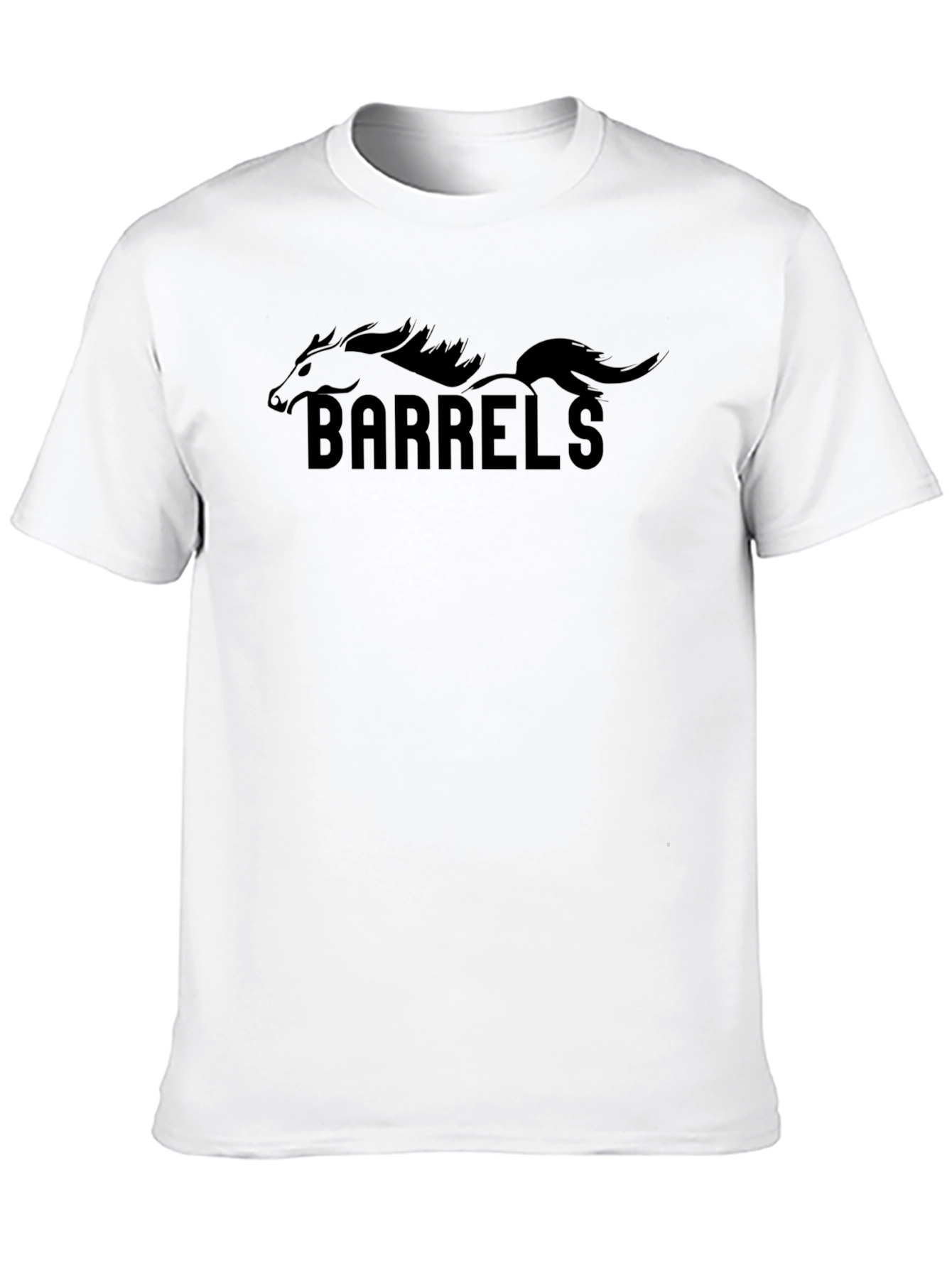 Camiseta Negra Barrels Diseño Ecuestre