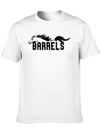 Camiseta Negra Barrels Diseño Ecuestre