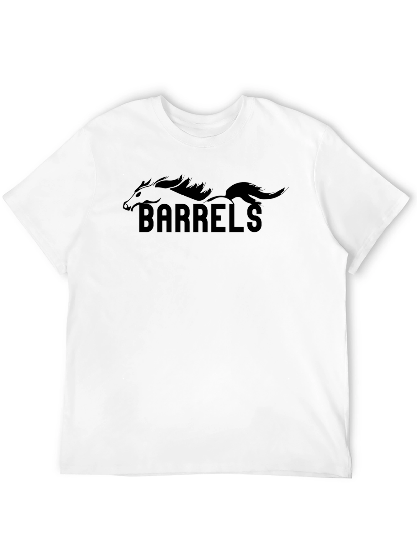Camiseta Negra Barrels Diseño Ecuestre