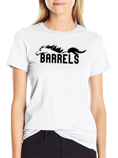 Camiseta Negra Barrels Diseño Ecuestre