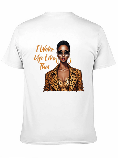 Camiseta Negra con Diseño I Woke Up Like This