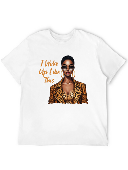 Camiseta Negra con Diseño I Woke Up Like This