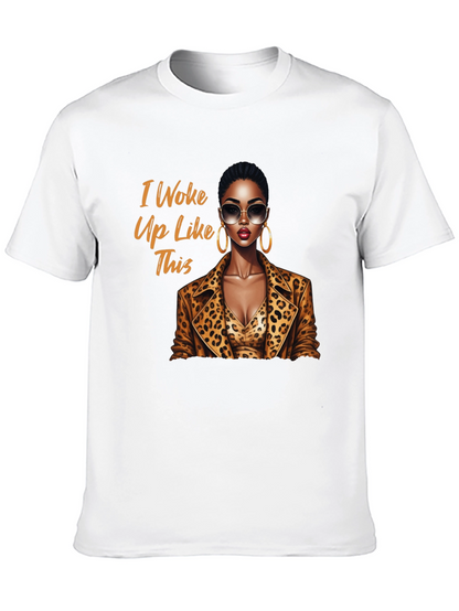 Camiseta Negra con Diseño I Woke Up Like This