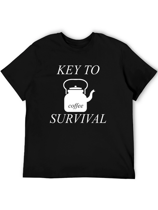 Camiseta Negra Café Esencial para la Supervivencia