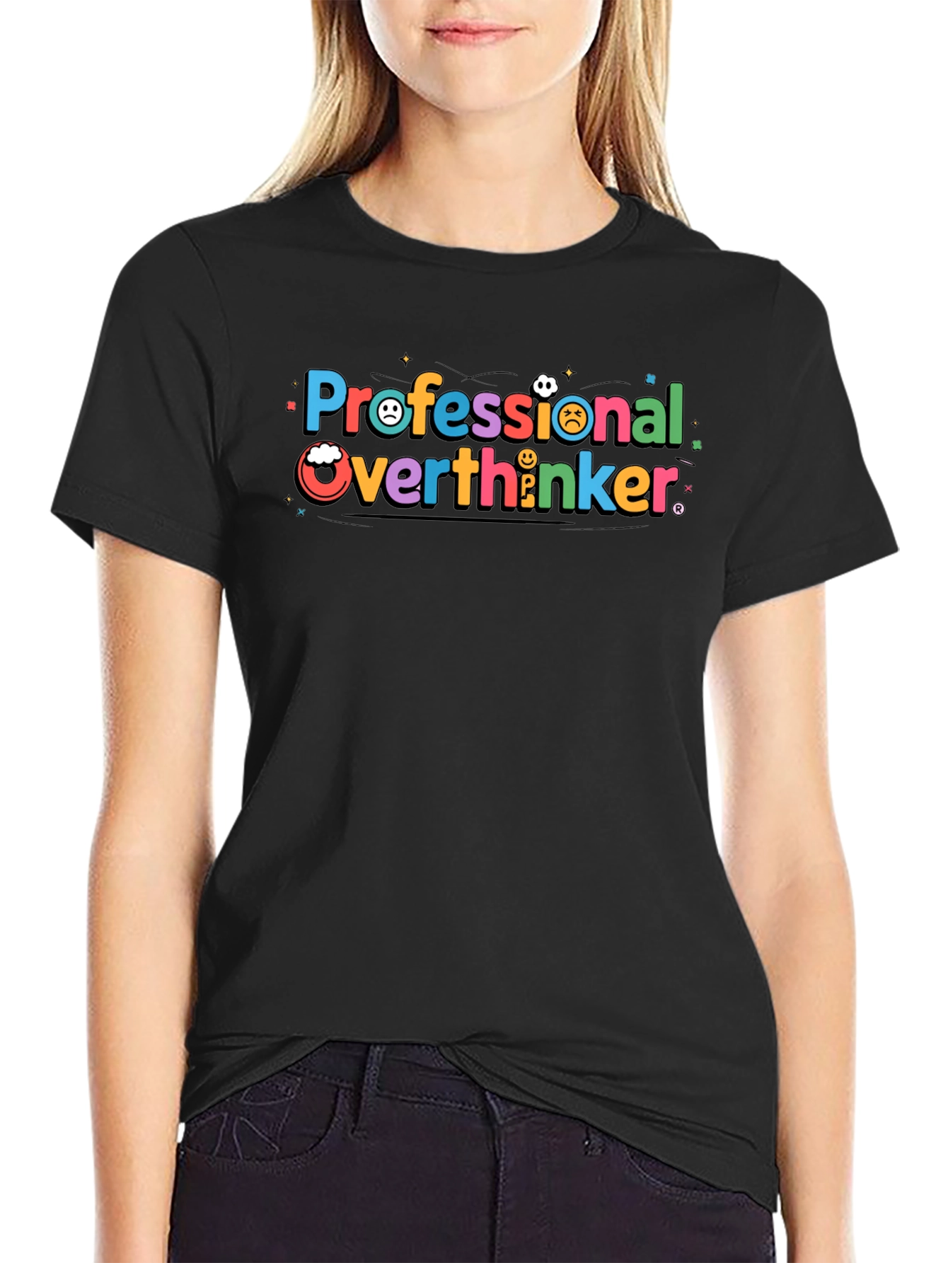 Camiseta Negra Professional Overthinker
