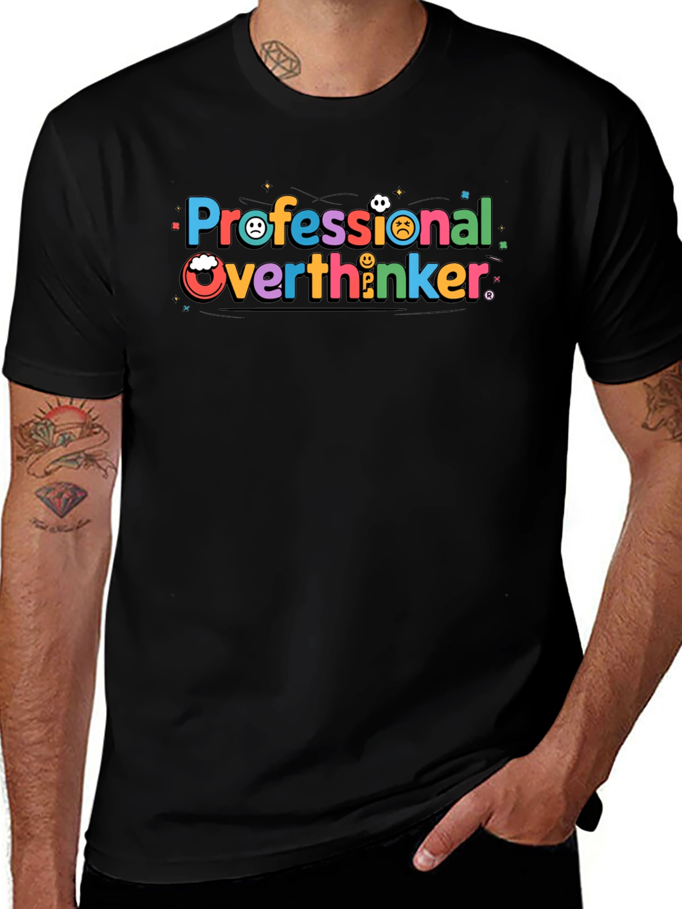 Camiseta Negra Professional Overthinker